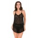 Дантелен комплект с шорти в черен цвят BLACK CAT Дантелен комплект с шорти в черен цвят BLACK CAT