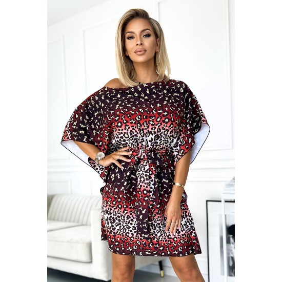 Широка рокля с животински принт 287-23 Широка рокля с животински принт 287-23