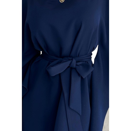 Широка рокля в тъмносин 287-24 Широка рокля в тъмносин 287-24