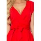 Разкроена миди рокля в червен цвят 348-4 Разкроена миди рокля в червен цвят 348-4