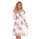 Нежна рокля с флорален принт в бял цвят 388-2