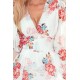 Нежна рокля с флорален принт в бял цвят 388-2
