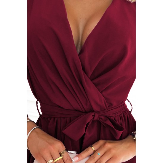 Елегантна рокля с дълъг ръкав в бордо 339-3 | Alba.bg Елегантна рокля с дълъг ръкав в бордо 339-3 | Alba.bg