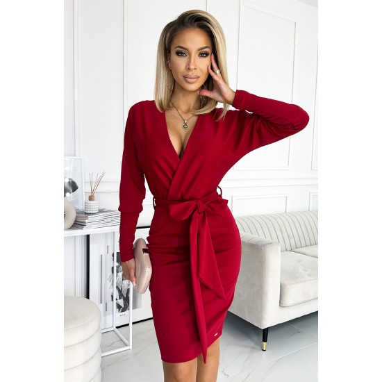 Елегантна рокля в червен цвят 401-1 Елегантна рокля в червен цвят 401-1