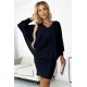 Широка рокля с дълги ръкави в черно 402-5