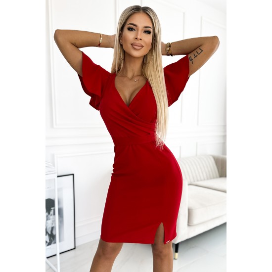 Елегантна рокля в червен цвят 479-3 Елегантна рокля в червен цвят 479-3