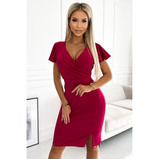 Елегантна рокля в цвят циклама 479-4 Елегантна рокля в цвят циклама 479-4