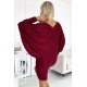 Широка рокля с дълги ръкави в бордо 402-4 Широка рокля с дълги ръкави в бордо 402-4