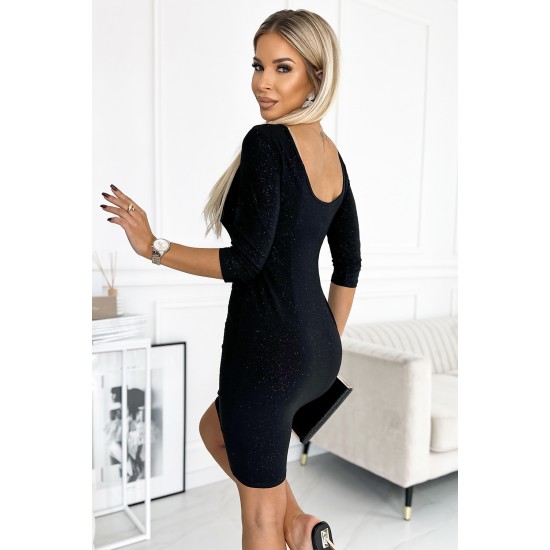 Класическа вталена рокля с блясък 529-1 Класическа вталена рокля с блясък 529-1