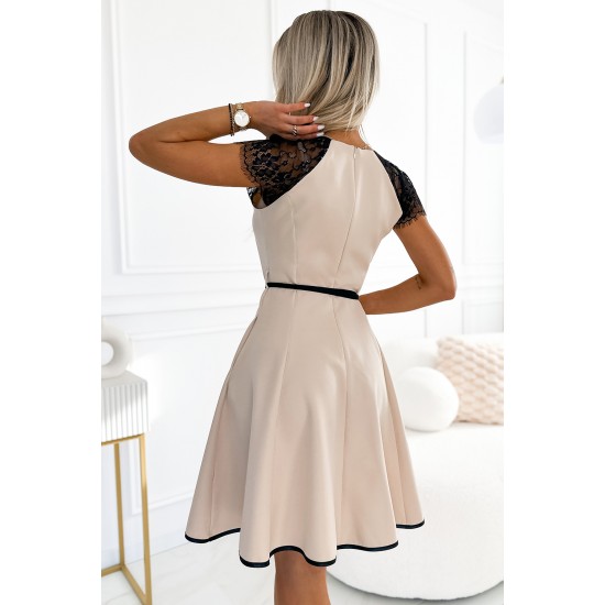 Елегантна бежова рокля 254-3 Елегантна бежова рокля 254-3