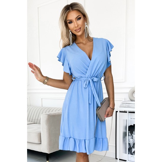 Нежна рокля в син цвят 455-2