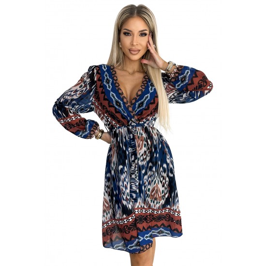 Рокля от шифон с мотиви 516-1