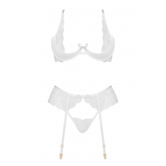 Луксозно секси бельо от три части Rose white Луксозно секси бельо от три части Rose white