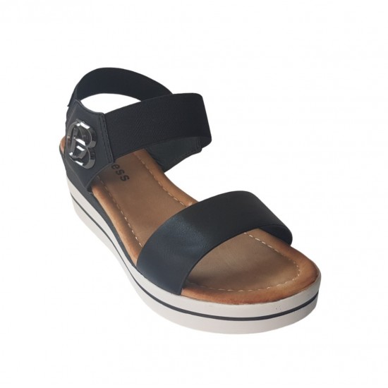 Ежендневни дамски сандали в черно на платформа TM002  | Alba.bg