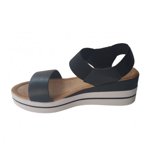 Ежендневни дамски сандали в черно на платформа TM002  | Alba.bg