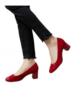 Дамски червени обувки на ток SL003