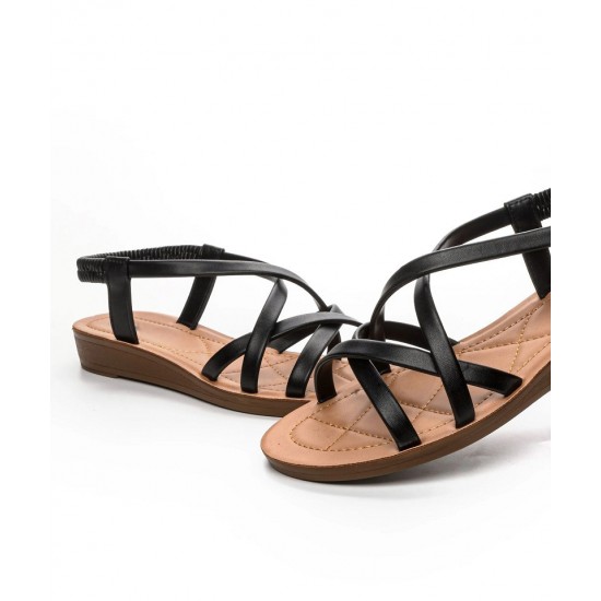 Ежедневни дамски равни сандали в черно C8  | Alba.bg