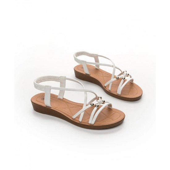 Ежедневни дамски равни сандали в бяло C8  | Alba.bg