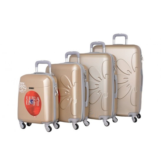 Комплект от 4 куфара ABS - Шампанско | Alba.bg Комплект от 4 куфара ABS - Шампанско | Alba.bg