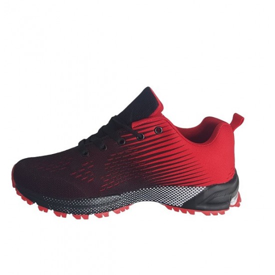 Мъжки мрежести маратонки в черно и червено SM010  | Alba.bg