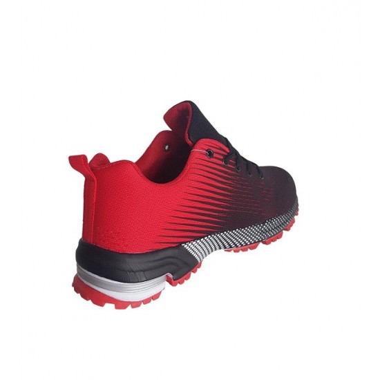 Мъжки мрежести маратонки в черно и червено SM010  | Alba.bg