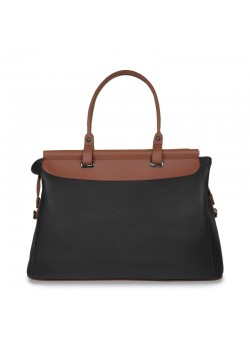 Дамска чанта от еко кожа в черно и кафяво WB002 Дамска чанта от еко кожа в черно и кафяво WB002