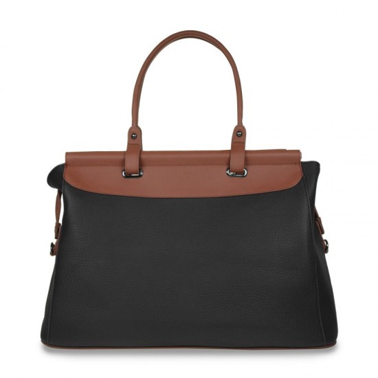 Дамска чанта от еко кожа в черно и кафяво WB002 | Alba.bg Дамска чанта от еко кожа в черно и кафяво WB002 | Alba.bg