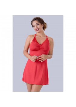 Дамска дантелена нощница в червен цвят GT15