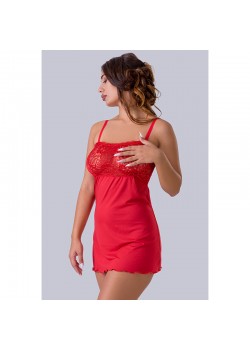 Дамска дантелена нощница в червен цвят IT44