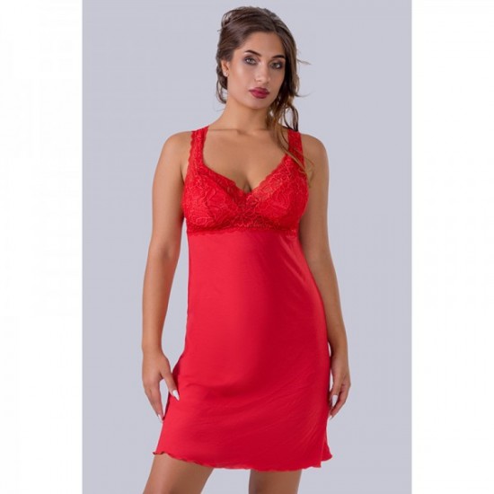 Дамска дантелена нощница в червен цвят КК32 | Alba.bg Дамска дантелена нощница в червен цвят КК32 | Alba.bg