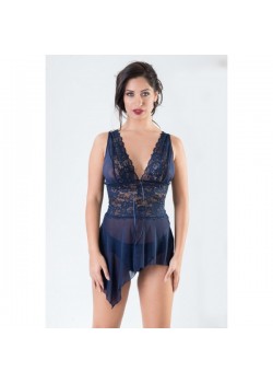 Дамска дантелена нощница в тъмносин цвят TT34