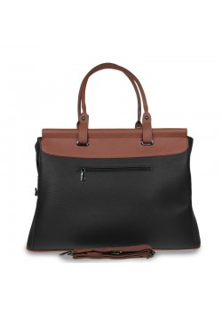 Дамска чанта от еко кожа в черно и кафяво WB002 Дамска чанта от еко кожа в черно и кафяво WB002