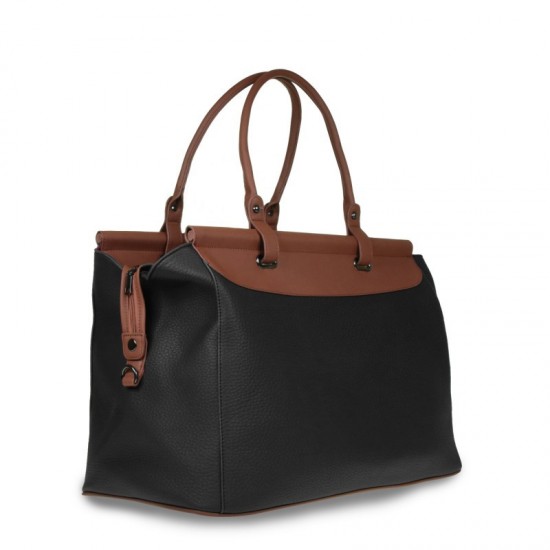 Дамска чанта от еко кожа в черно и кафяво WB002 | Alba.bg Дамска чанта от еко кожа в черно и кафяво WB002 | Alba.bg