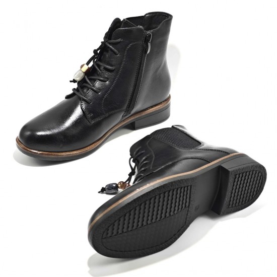 Дамски боти с нисък ток в черен цвят TT29  | Alba.bg