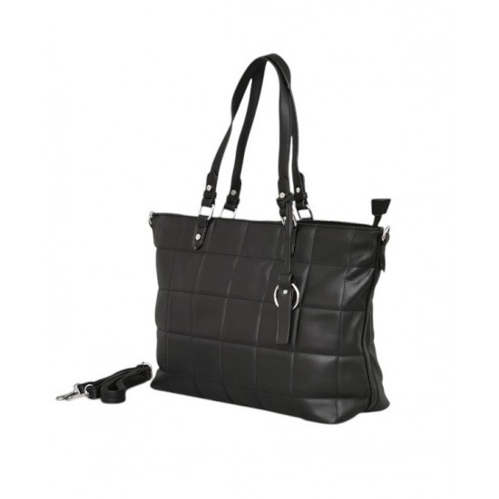 Дамска чанта от еко кожа в черен цвят - среден размер | Alba.bg Дамска чанта от еко кожа в черен цвят - среден размер | Alba.bg