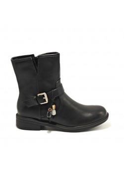 Дамски боти с нисък ток в черен цвят TT25