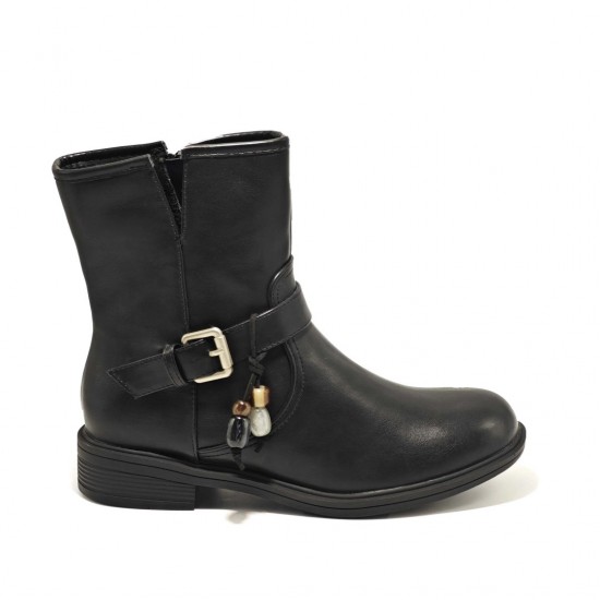 Дамски боти с нисък ток в черен цвят TT25  | Alba.bg