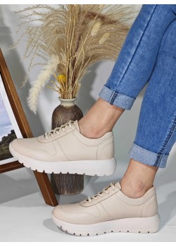 Дамски ежеднежни обувки в бежов цвят- спортни 8082