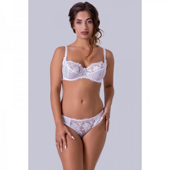 Дантелен сутиен с меки чашки в бял цвят BS442 | Alba.bg Дантелен сутиен с меки чашки в бял цвят BS442 | Alba.bg