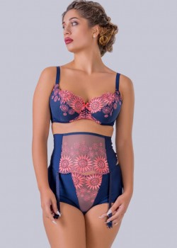 Дантелен сутиен за среден и голям бюст с в син и оранжев цвят SB002 Дантелен сутиен за среден и голям бюст с в син и оранжев цвят SB002