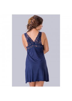 Дамска дантелена нощница в тъмносин цвят HL41 Дамска дантелена нощница в тъмносин цвят HL41