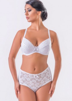 Елегантен повдигащ сутиен с дантела в бял цвят PP008