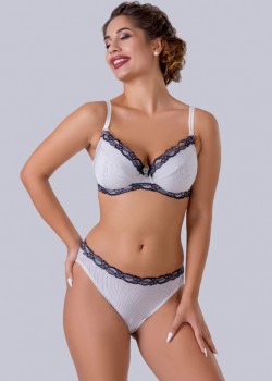 Елегантен повдигащ сутиен в сиво с черна дантела VP001