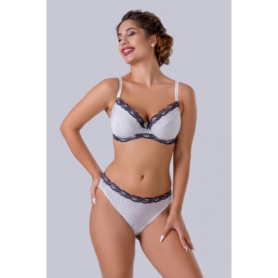 Елегантен повдигащ сутиен в сиво с черна дантела VP001 | Alba.bg Елегантен повдигащ сутиен в сиво с черна дантела VP001 | Alba.bg