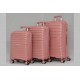 Комплект от 3 куфара - Полипропилен - цвят розов  | Alba.bg