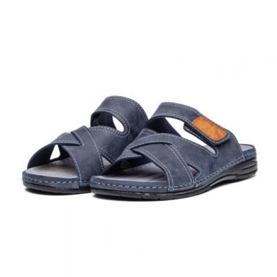 Мъжки отворени чехли в тъмно син цвят W4082  | Alba.bg