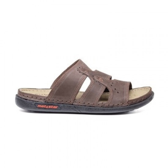 Мъжки отворени чехли в кафяв цвят S890  | Alba.bg