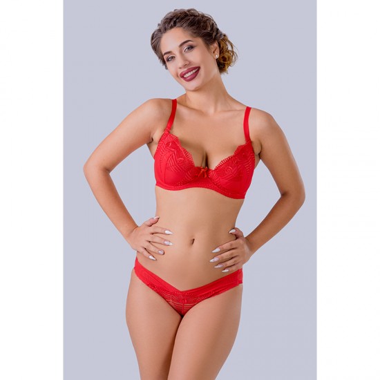 Push up дантелен сутиен в червен цвят AZ66 | Alba.bg Push up дантелен сутиен в червен цвят AZ66 | Alba.bg
