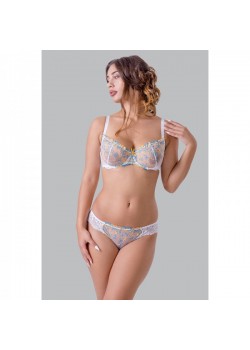 Сутиен Soft, дантела в бял и жълт цвят SA377