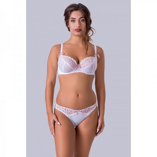 Сутиен в бял и розов цвят Soft с дантела AS772  | Alba.bg